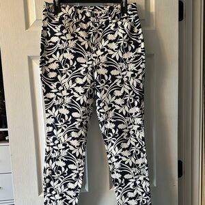 Old Navy Black and White Floral Pants